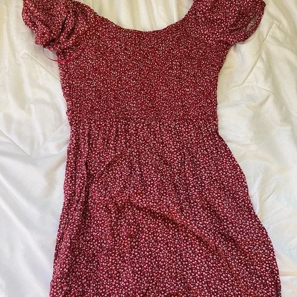 Hollister Red Mini Sundress with Flutter Sleeves - Picture 2 of 2
